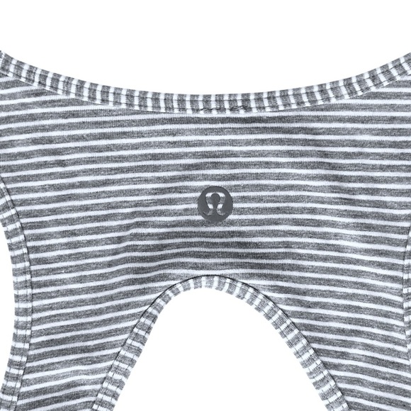 Lululemon Go For It Dress in Hyper Stripe Heathered Gray/White Women’s 4 W8948S - Picture 6 of 9